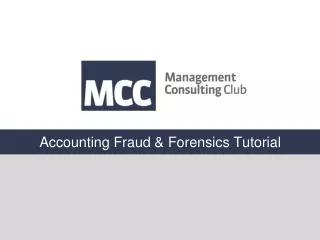Accounting Fraud &amp; Forensics Tutorial
