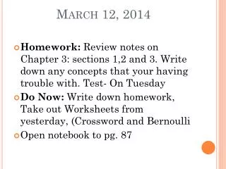 march 12 2014