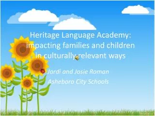 Heritage Language Academy: impacting families and children in culturally relevant ways