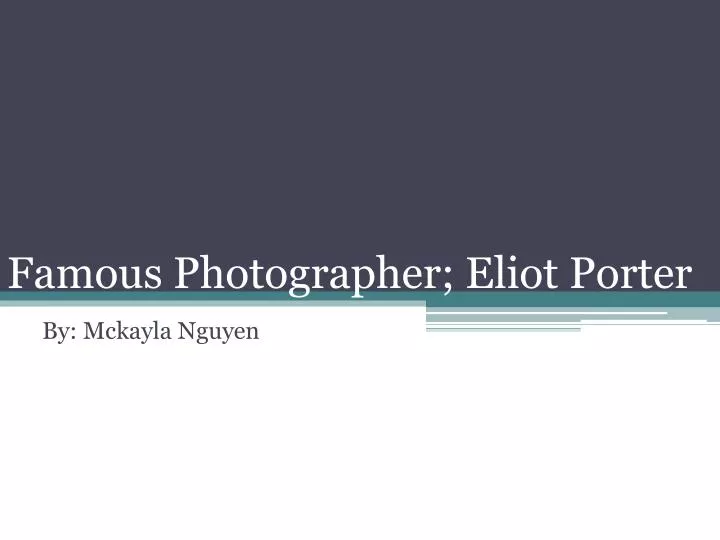 famous photographer eliot porter