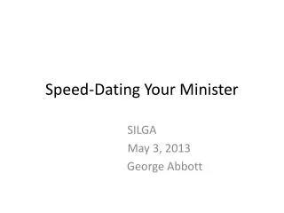 Speed-Dating Your Minister