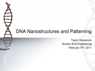 DNA Nanostructures and Patterning