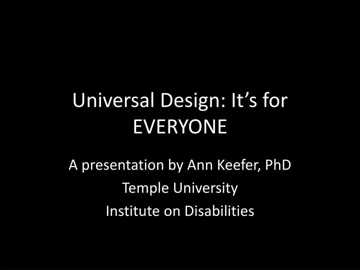universal design it s for everyone