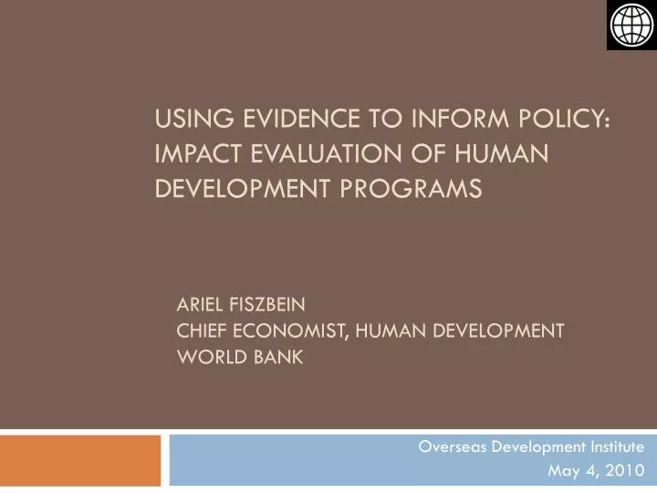 using evidence to inform policy impact evaluation of human development programs