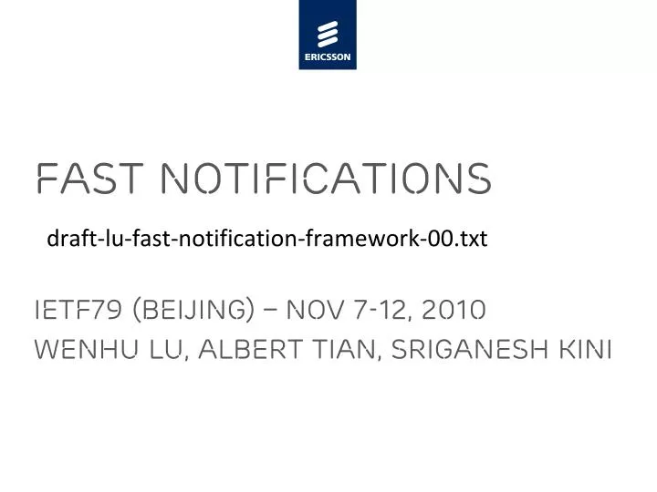 fast notifications draft lu fast notification framework 00 txt