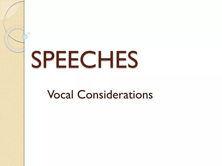 speeches