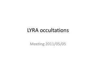 LYRA occultations