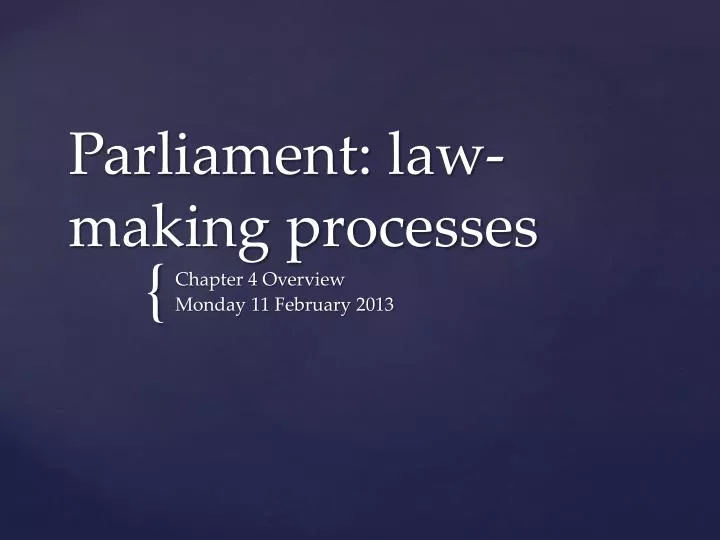 parliament law making processes