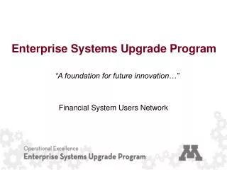 Enterprise Systems Upgrade Program