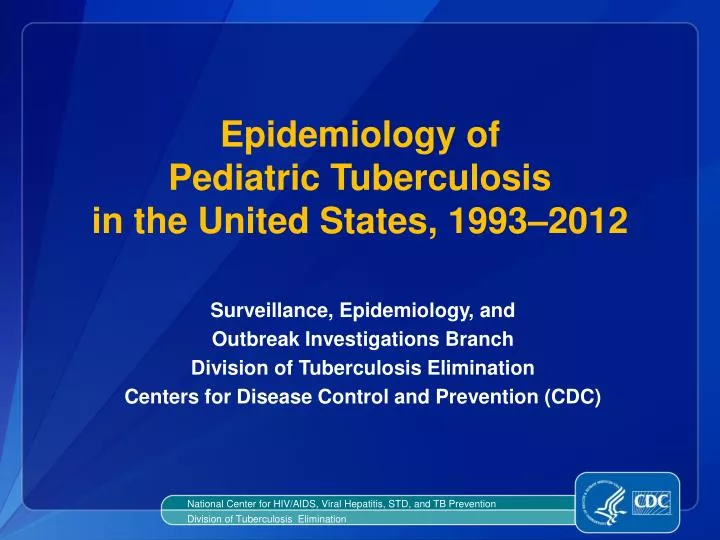 epidemiology of pediatric tuberculosis in the united states 1993 2012