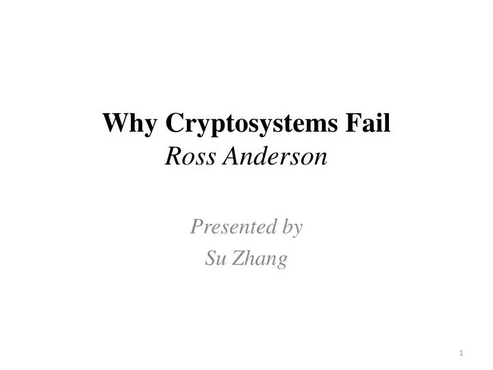 why cryptosystems fail ross anderson