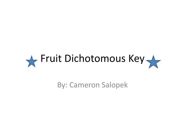 fruit dichotomous key