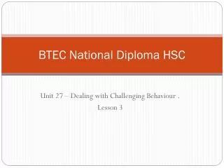 BTEC National Diploma HSC