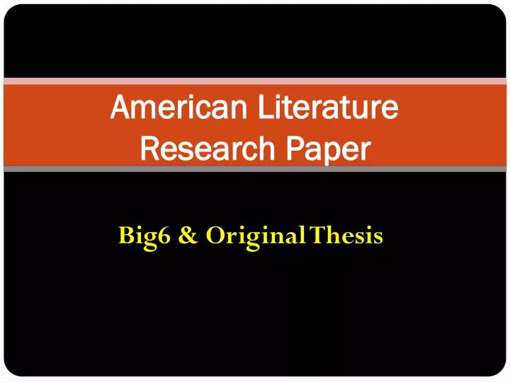 american literature research paper