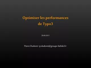 Optimiser les performances de Typo3