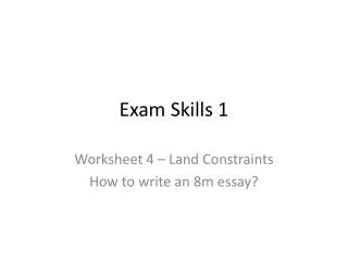 Exam Skills 1