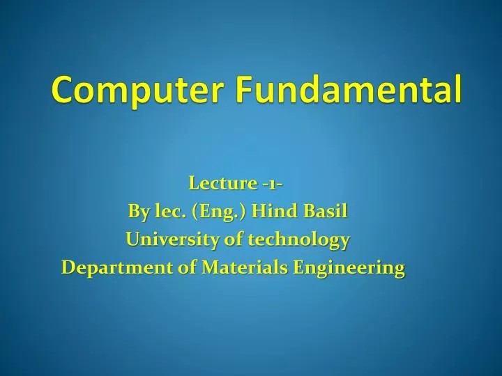 computer fundamental