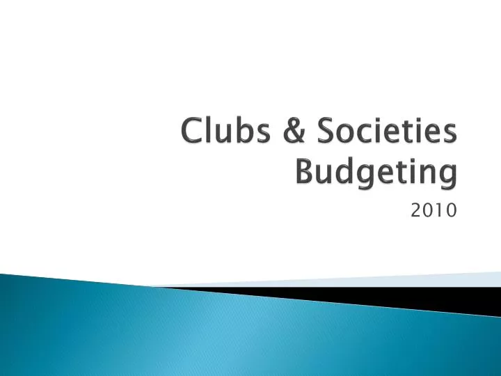 clubs societies budgeting