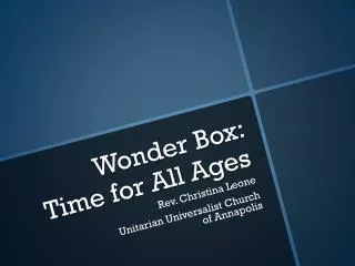 wonder box time for all ages
