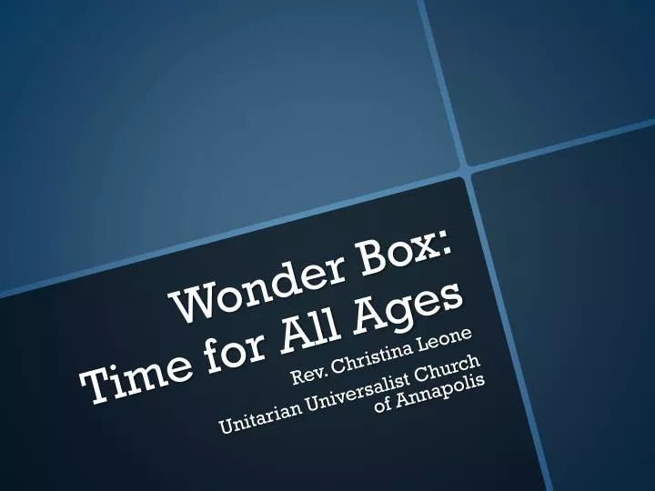 wonder box time for all ages