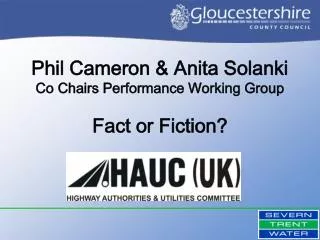 Phil Cameron &amp; Anita Solanki Co Chairs Performance Working Group Fact or Fiction?