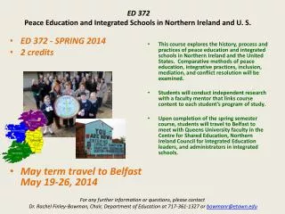 ED 372 Peace Education and Integrated Schools in Northern Ireland and U. S.