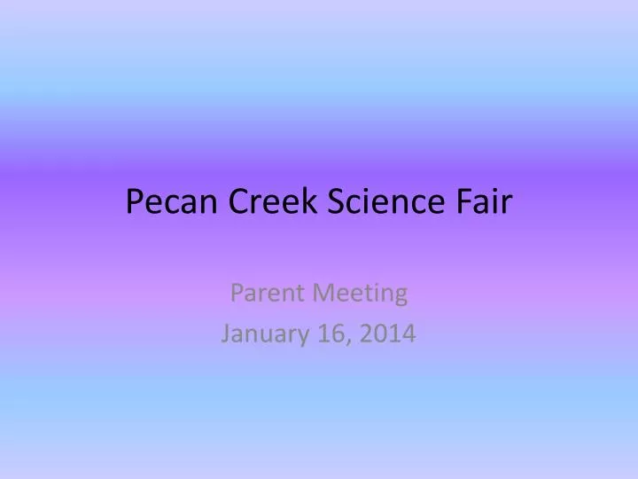 pecan creek science fair