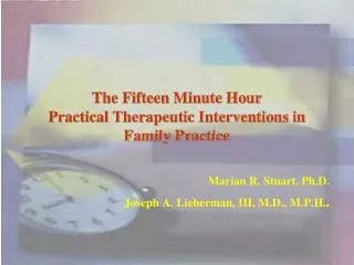 The Fifteen Minute Hour Practical Therapeutic Interventions in Family Practice