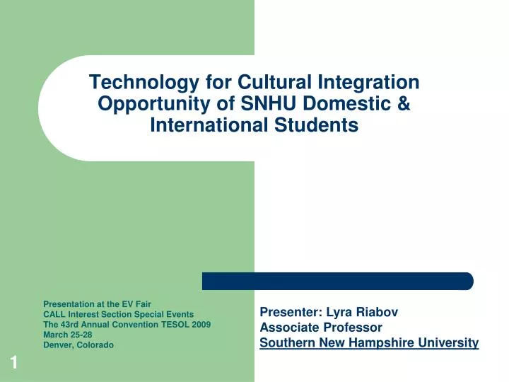 technology for cultural integration opportunity of snhu domestic international students
