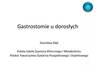 Gastrostomie u dorosłych