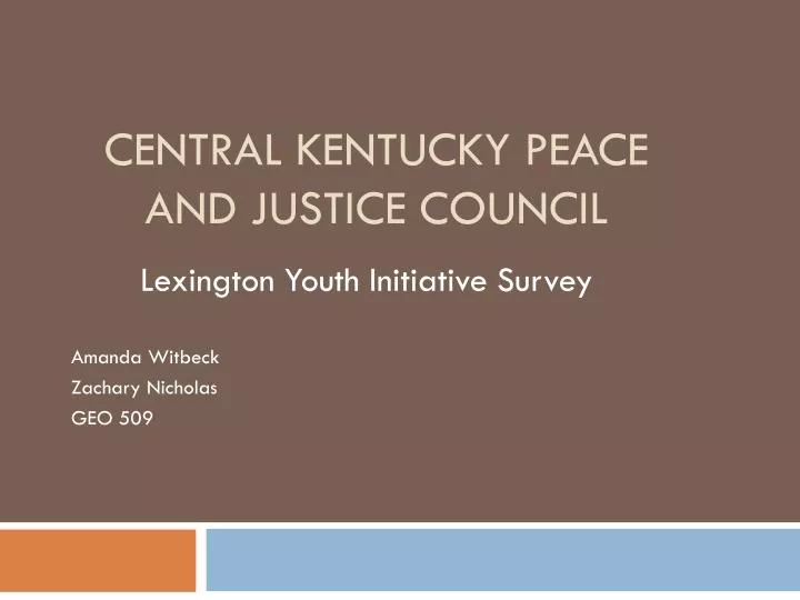 central kentucky peace and justice council