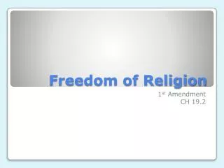 Freedom of Religion