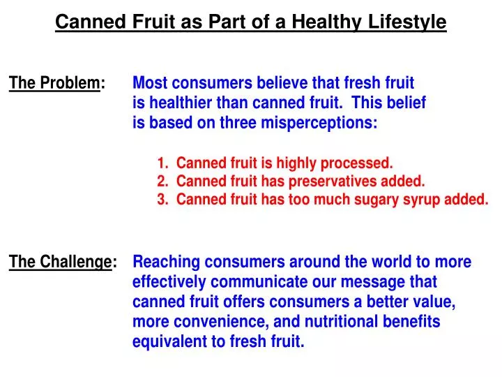 canned fruit as part of a healthy lifestyle