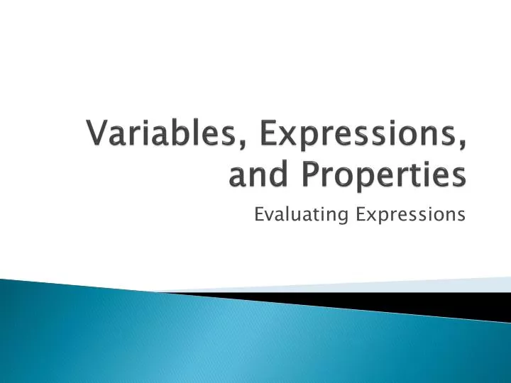 variables expressions and properties
