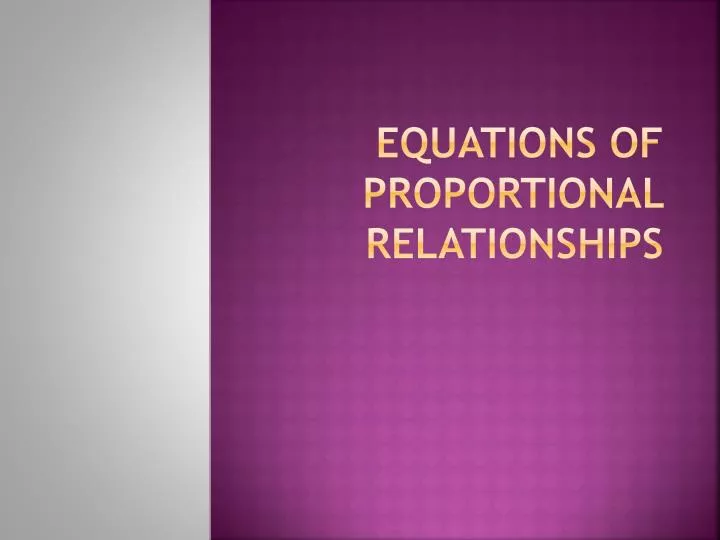 equations of proportional relationships