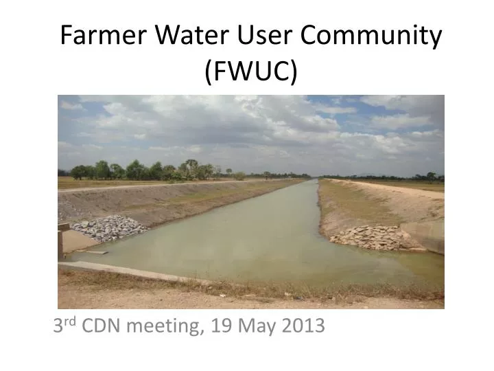 farmer water user community fwuc