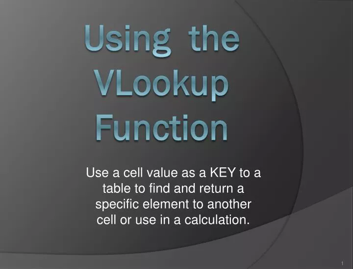 using the vlookup function