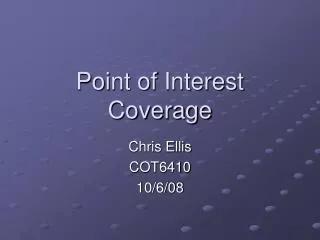 Point of Interest Coverage