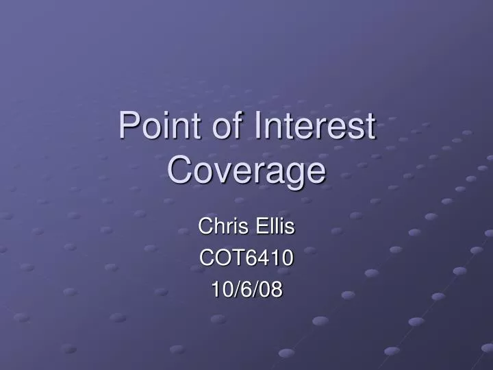 point of interest coverage