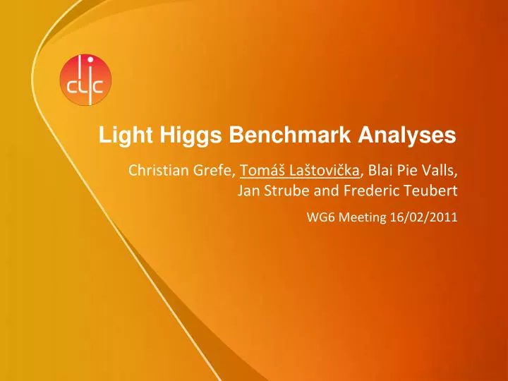 light higgs benchmark analyses