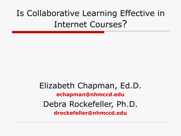 is collaborative learning effective in internet courses