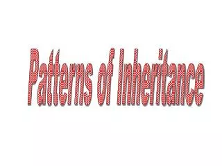 Patterns of Inheritance