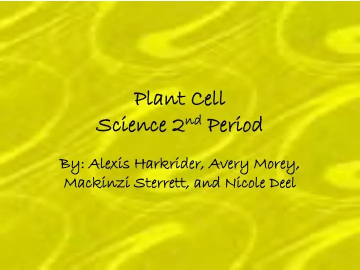 plant cell science 2 nd period