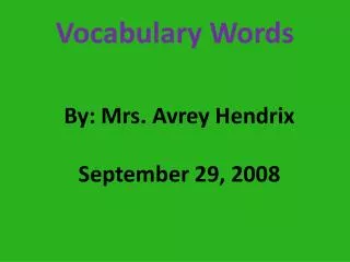 vocabulary words