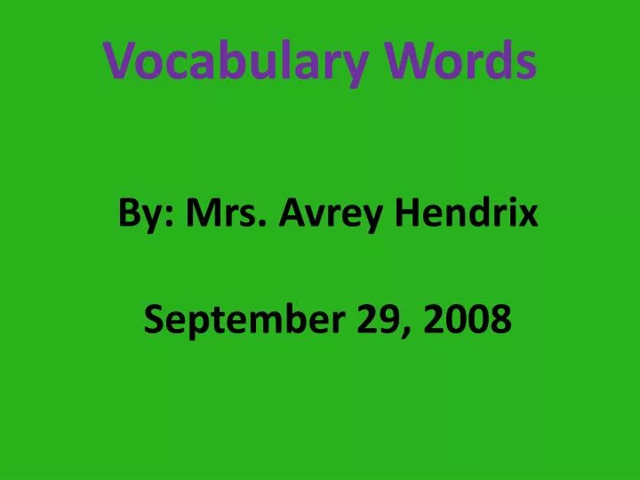 vocabulary words