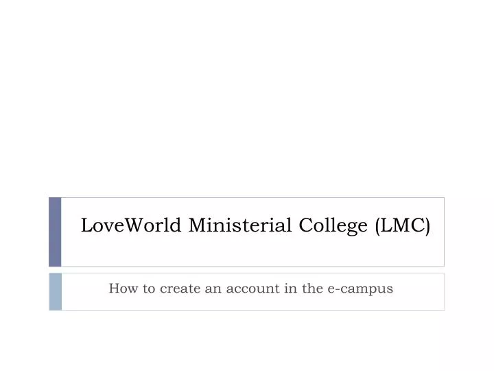 loveworld ministerial college lmc