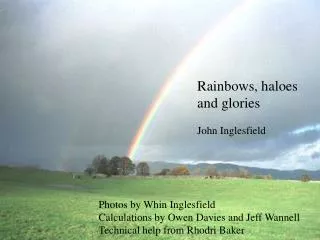 Rainbows, haloes and glories John Inglesfield
