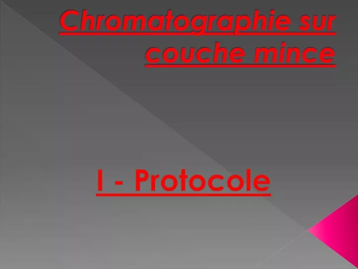chromatographie sur couche mince