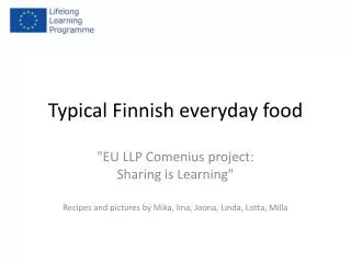 Typical Finnish everyday food
