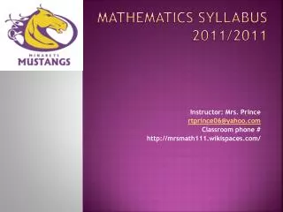 Mathematics Syllabus 2011/2011